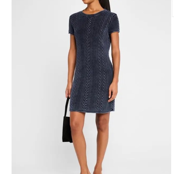 ATM ANTHONY THOMAS MELILLO Stone-Washed Cableknit Mini Dress - Picture 14 of 16